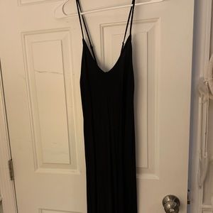 Black cross back maxi dress.
